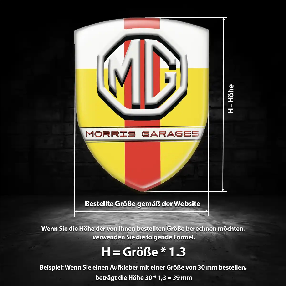 MG 3D Gel Aufkleber Wappen Exterieurdesign