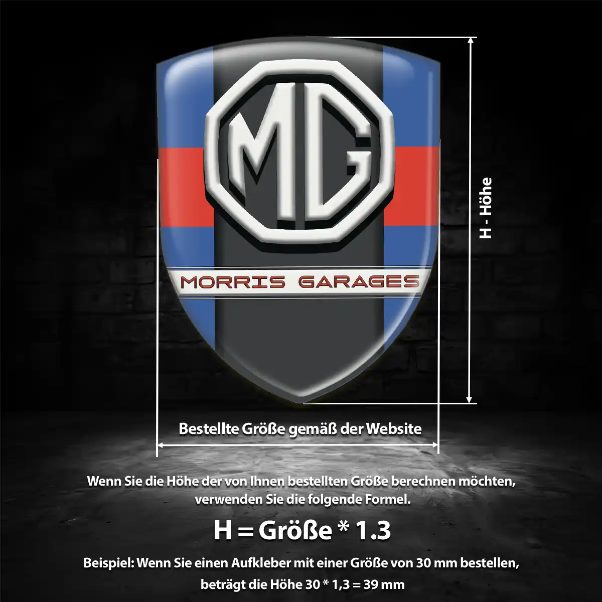 MG 3D Gel Aufkleber Wappen Hochwertiges Harz