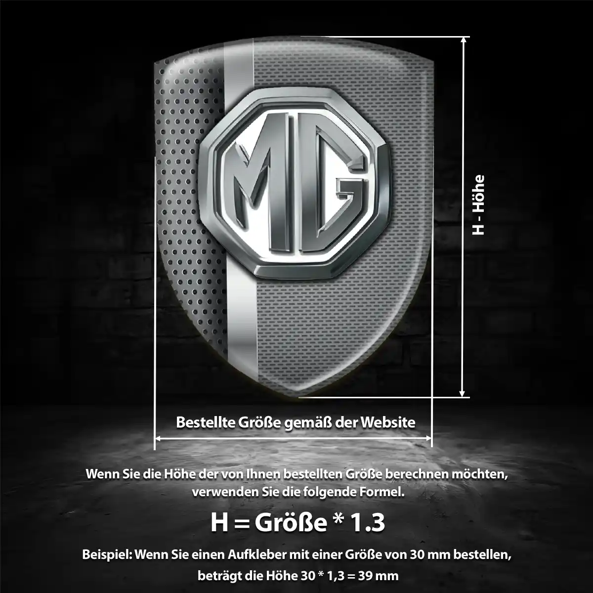 MG 3D Gel Aufkleber Wappen Hohe Qualität