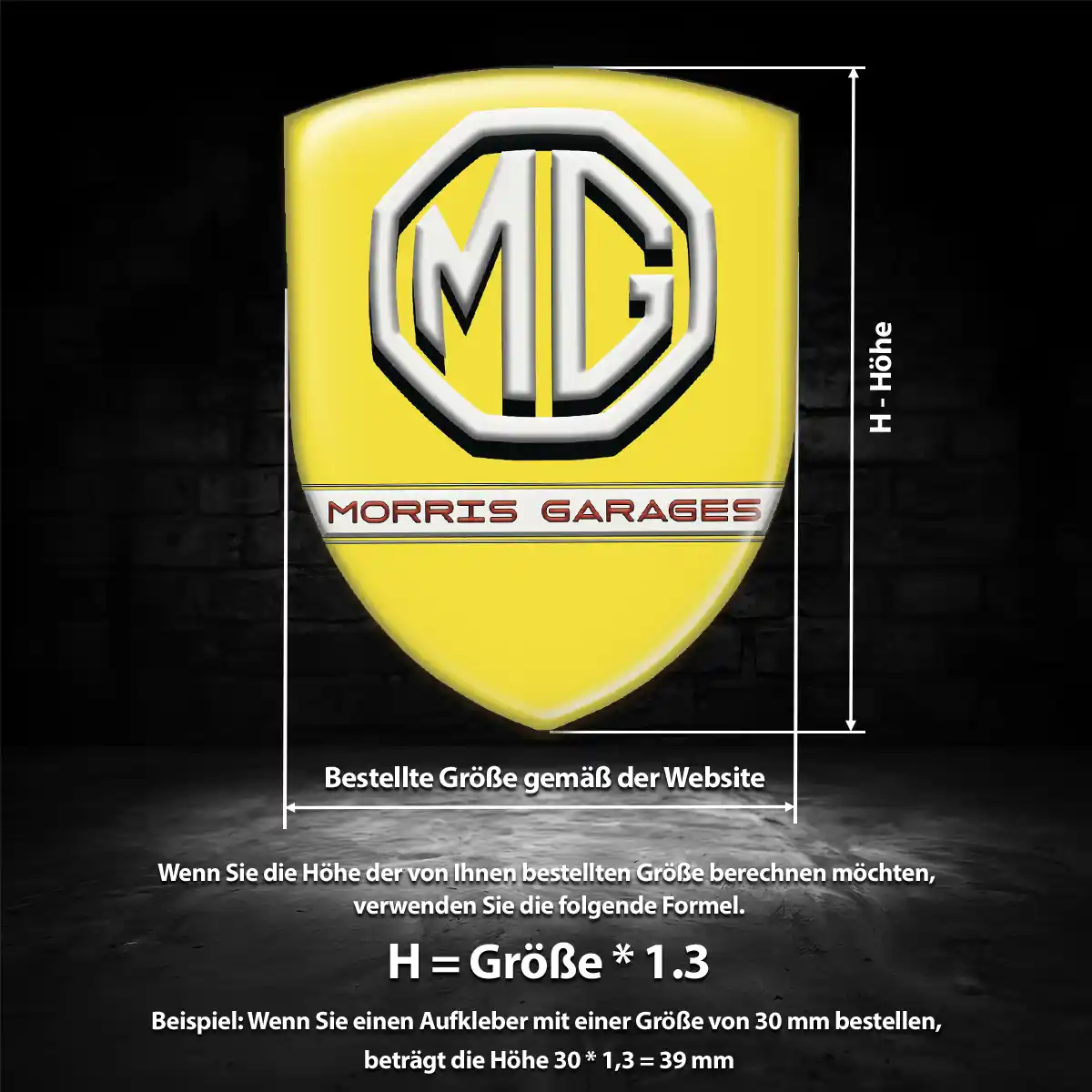 MG 3D Gel Aufkleber Wappen Interieurdesign