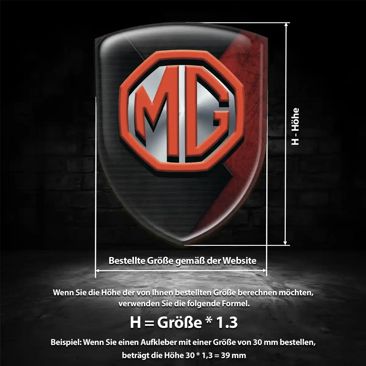 MG 3D Gel Aufkleber Wappen Limitierte Auflage