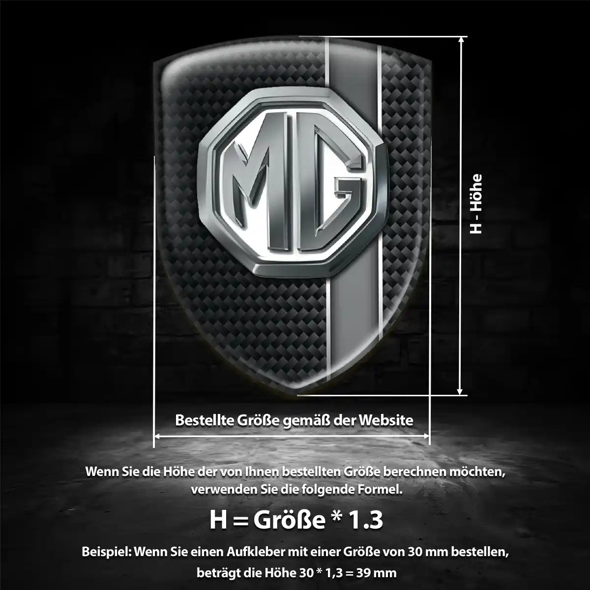 MG 3D Gel Aufkleber Wappen Markenedition