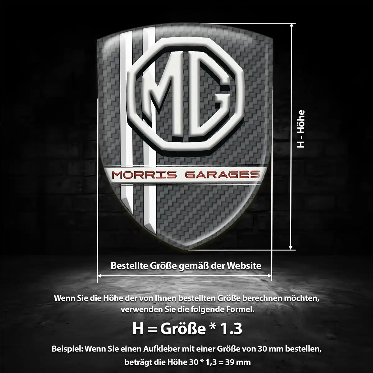 MG 3D Gel Aufkleber Wappen Modernes Design