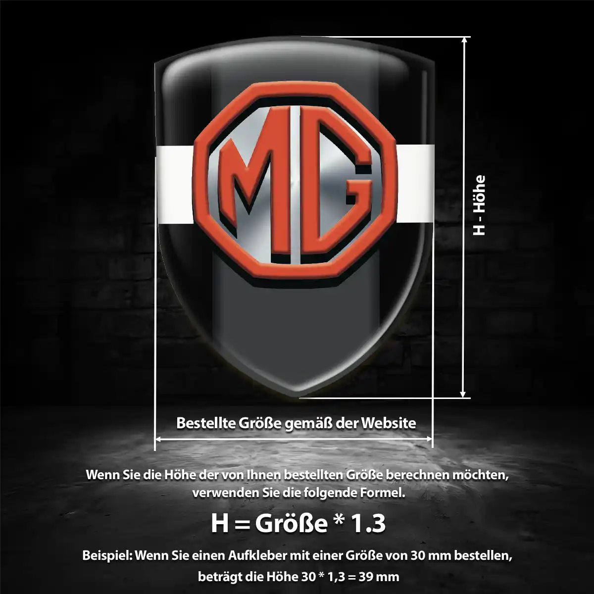 MG 3D Gel Aufkleber Wappen Premium-Edition