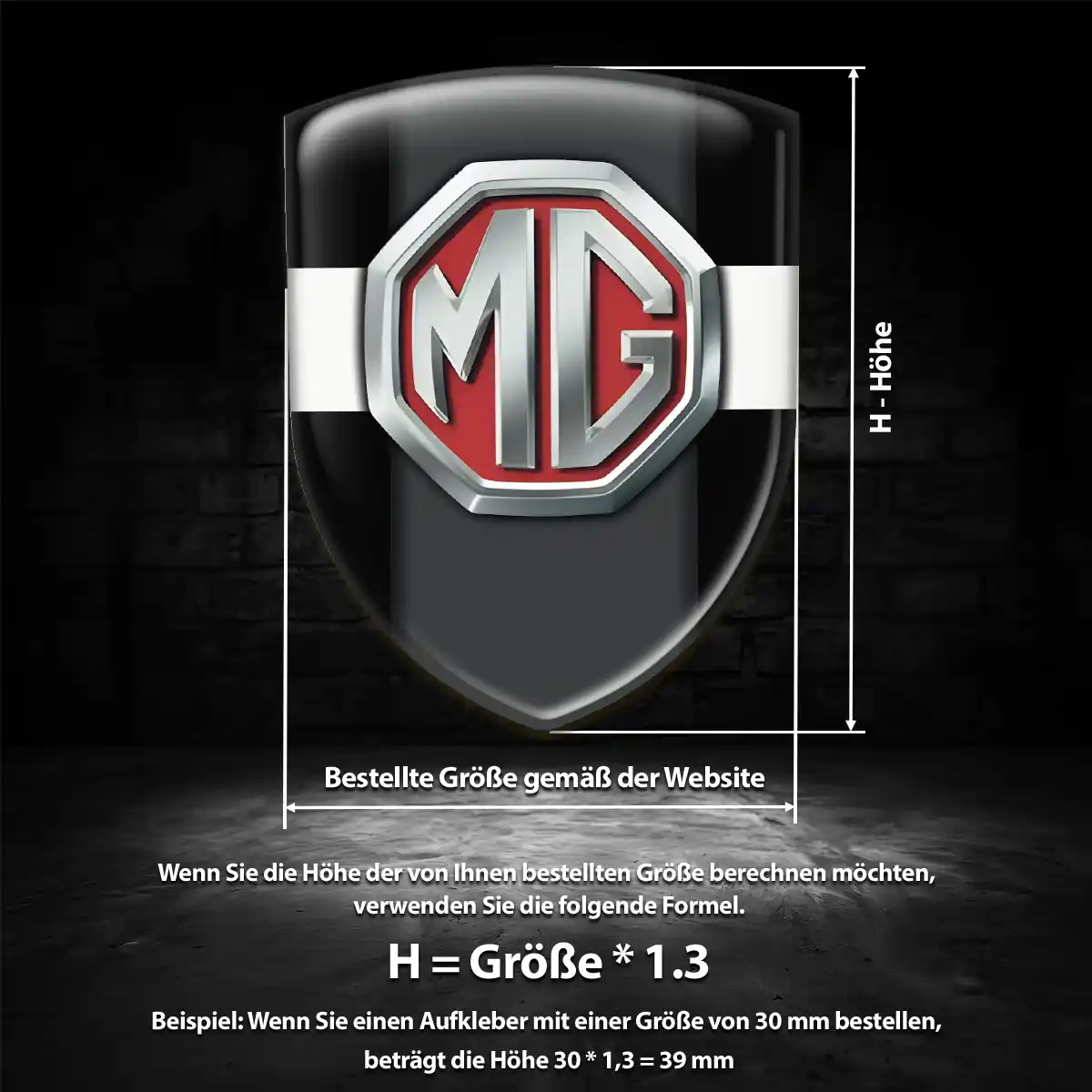 MG 3D Gel Aufkleber Wappen Premiumqualität