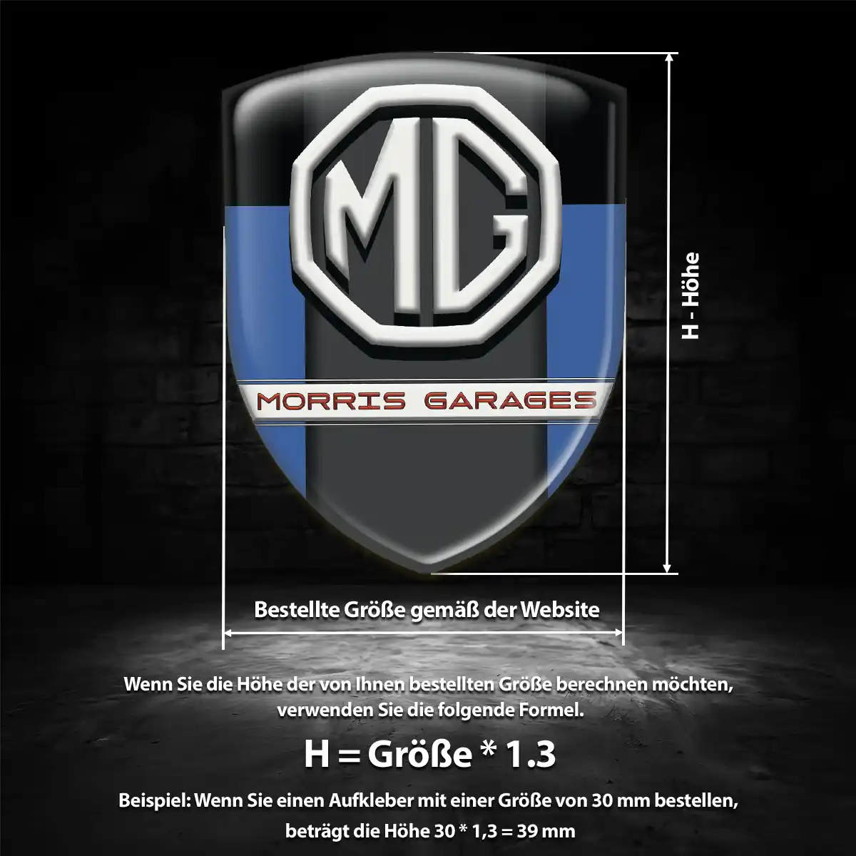 MG Aufkleber 3D Gel Emblem Anspruchsvolles Design