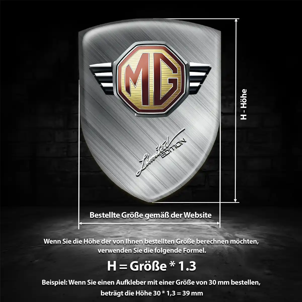 MG Aufkleber 3D Gel Emblem Ausdrucksstarkes Design