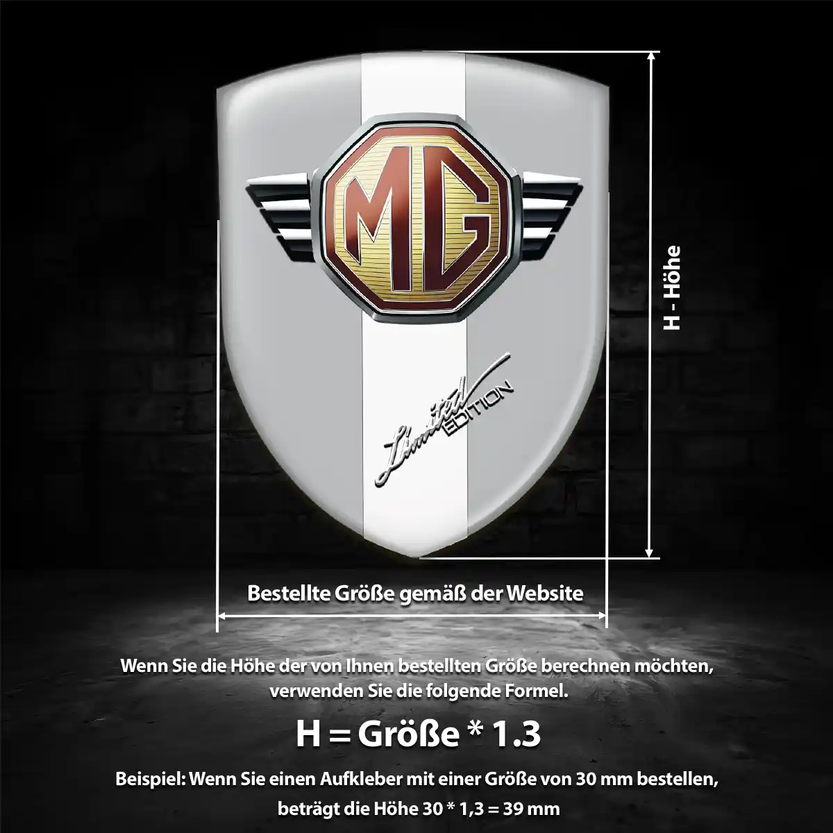 MG Aufkleber 3D Gel Emblem Auto Hochwertiges Harz