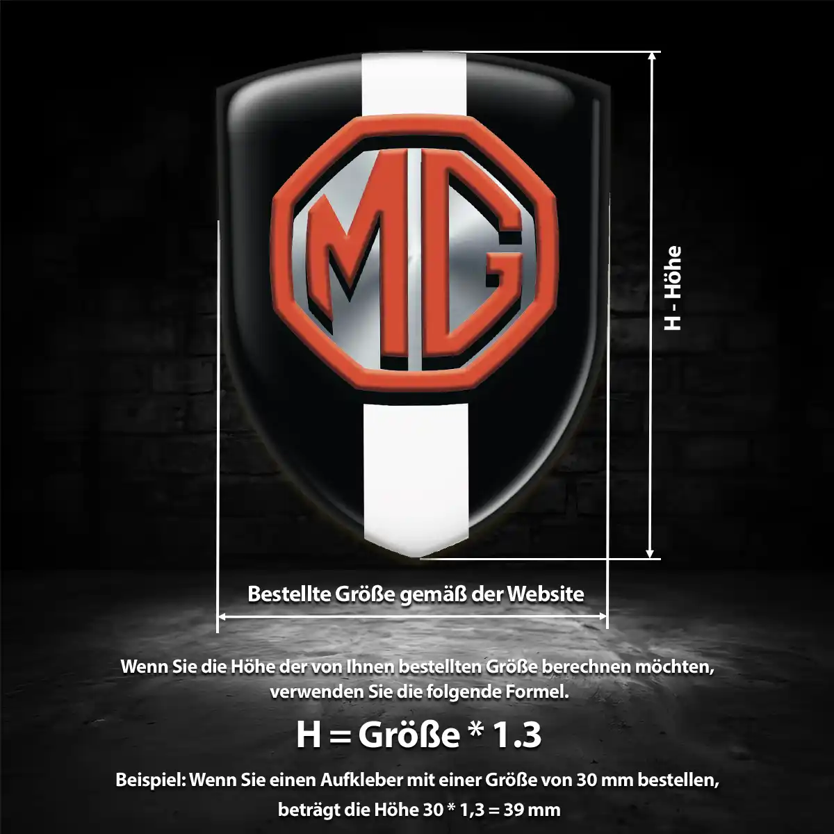 MG Aufkleber 3D Gel Emblem Auto Interieurdesign