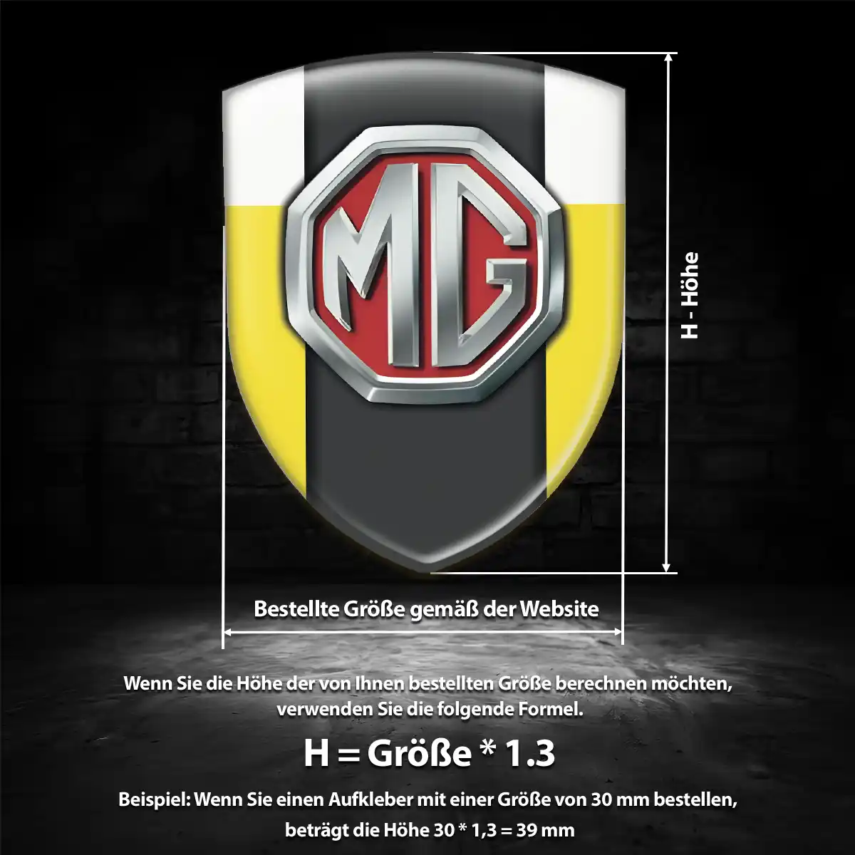 MG Aufkleber 3D Gel Emblem Elegantes Design