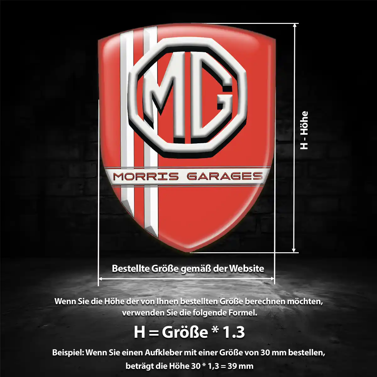 MG Aufkleber 3D Gel Emblem Erstklassige Qualität