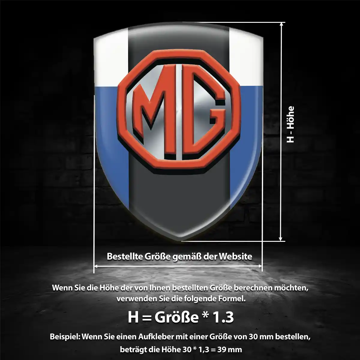 MG Aufkleber 3D Gel Emblem Hochwertiges Harz
