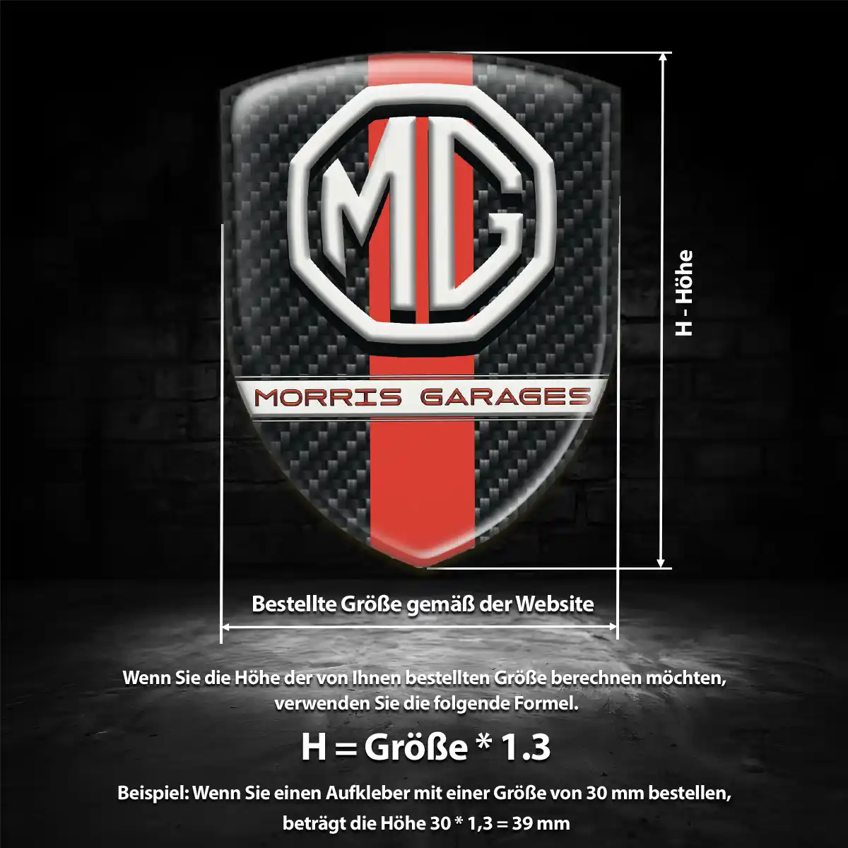 MG Aufkleber 3D Gel Emblem Interieurdesign