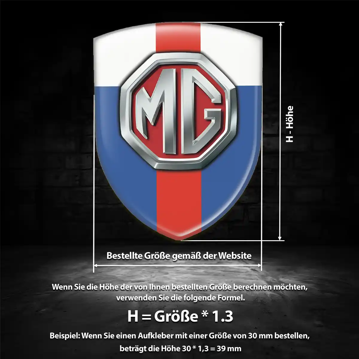 MG Aufkleber 3D Gel Emblem Markenedition