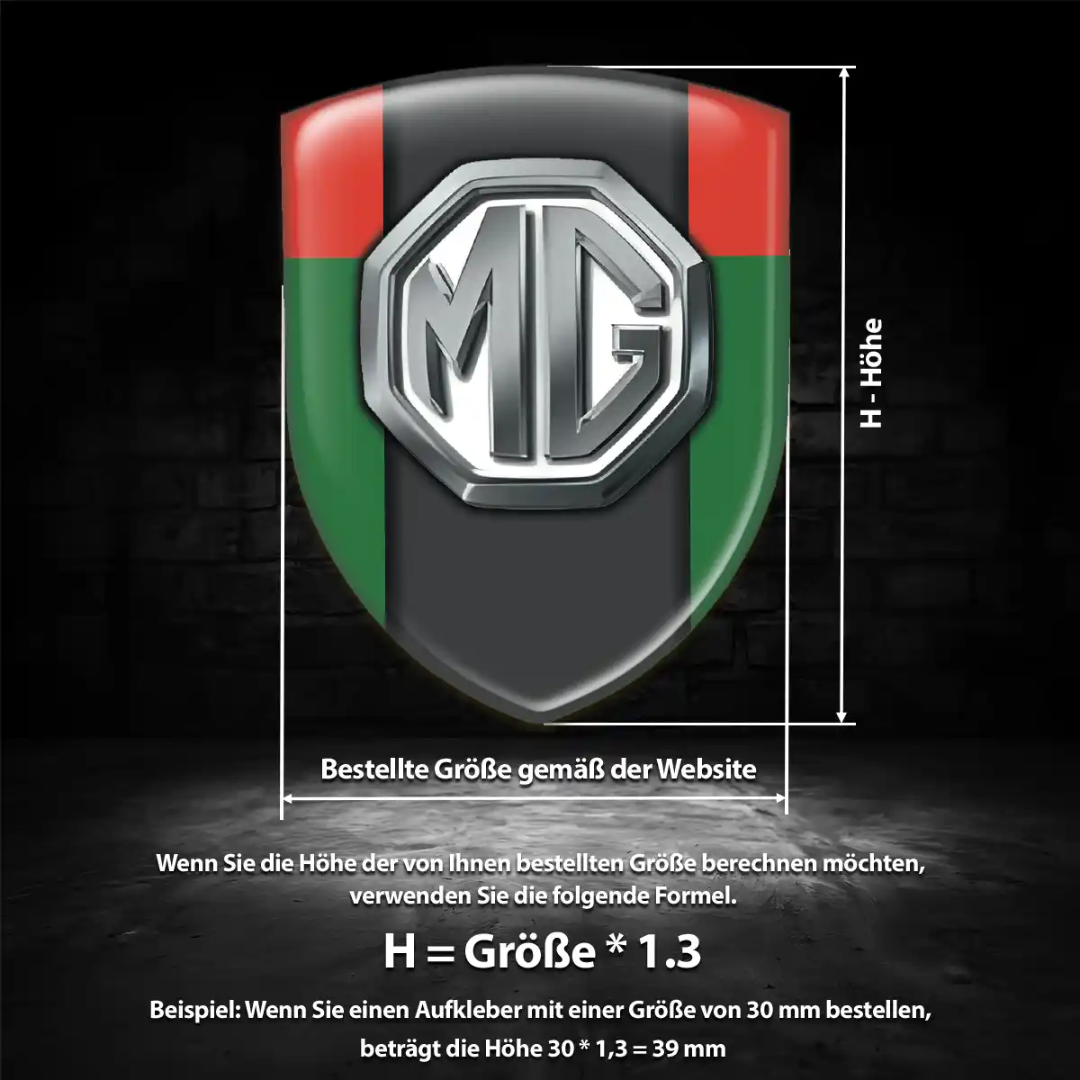 MG Aufkleber 3D Gel Emblem Premiumqualität