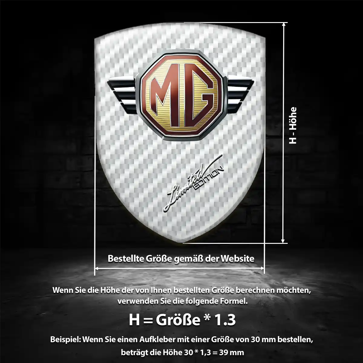 MG Aufkleber 3D Gel Emblem Stilvolles Design