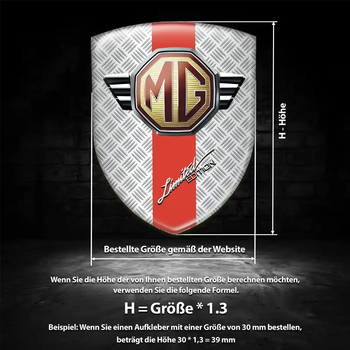 MG Aufkleber 3D Gel Emblem Tuningfahrzeug