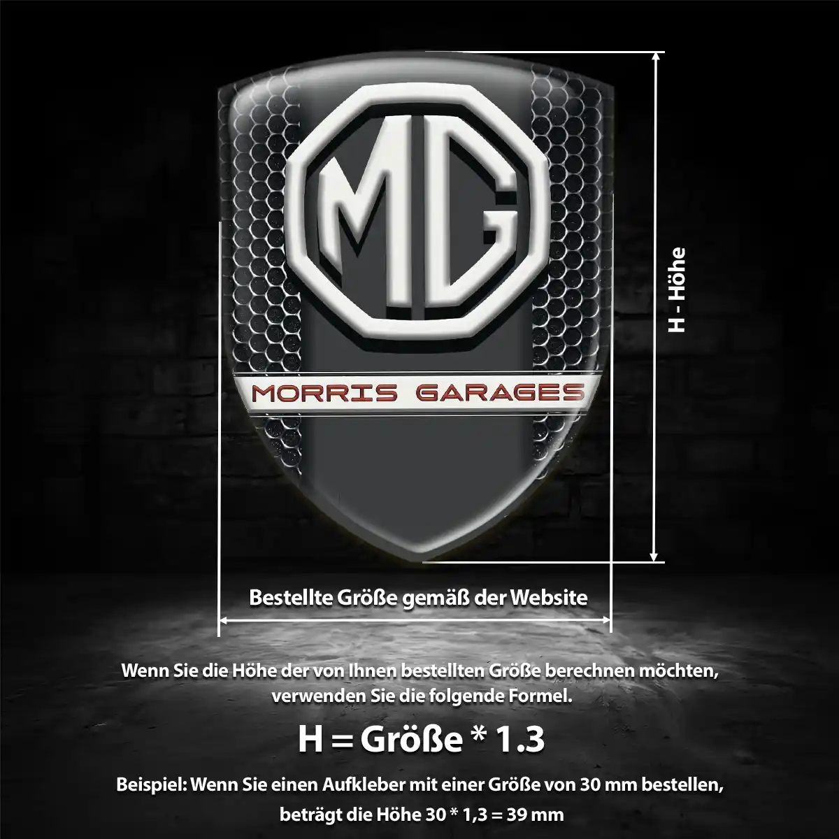 MG Aufkleber 3D Gel Embleme Anspruchsvolles Design