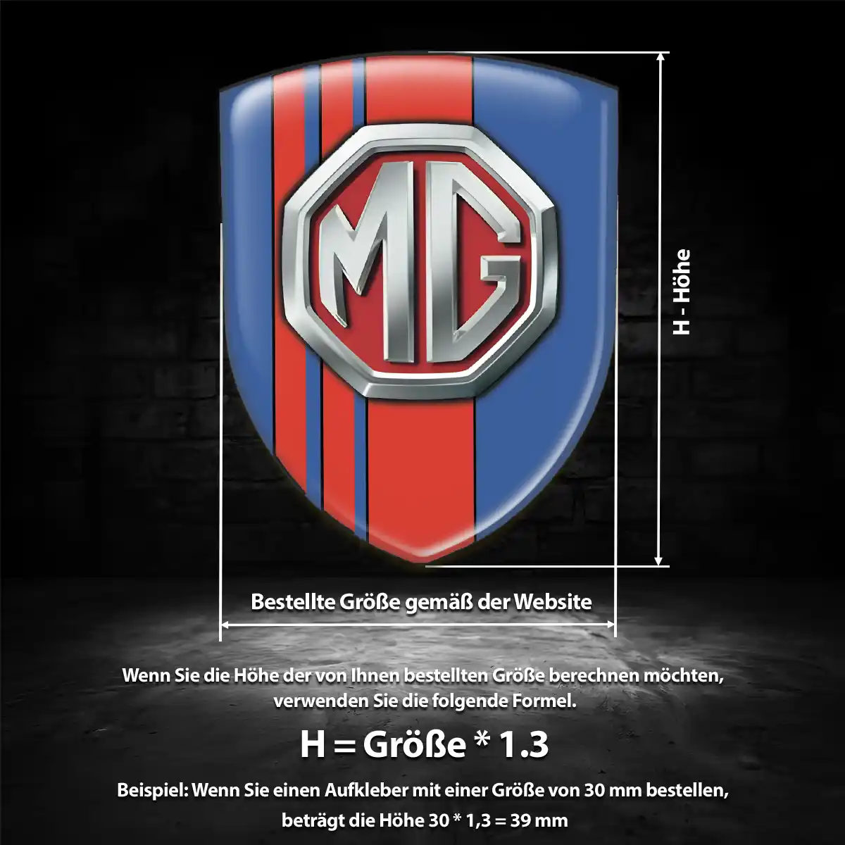MG Aufkleber 3D Gel Embleme Ausdrucksstarkes Design
