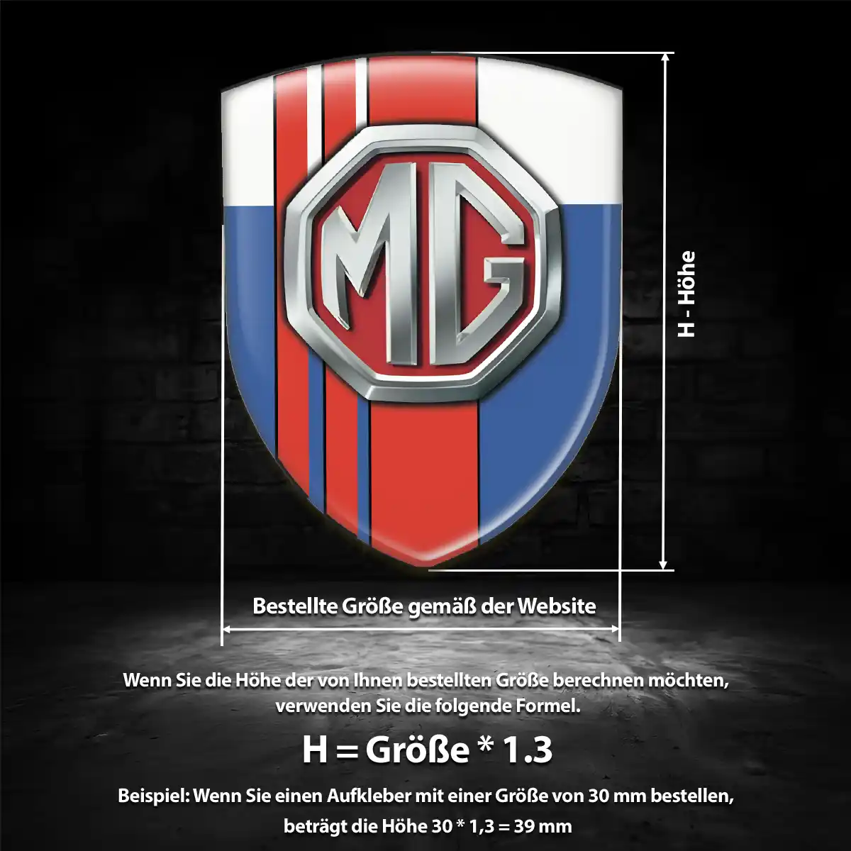 MG Aufkleber 3D Gel Embleme Auto Edles Design