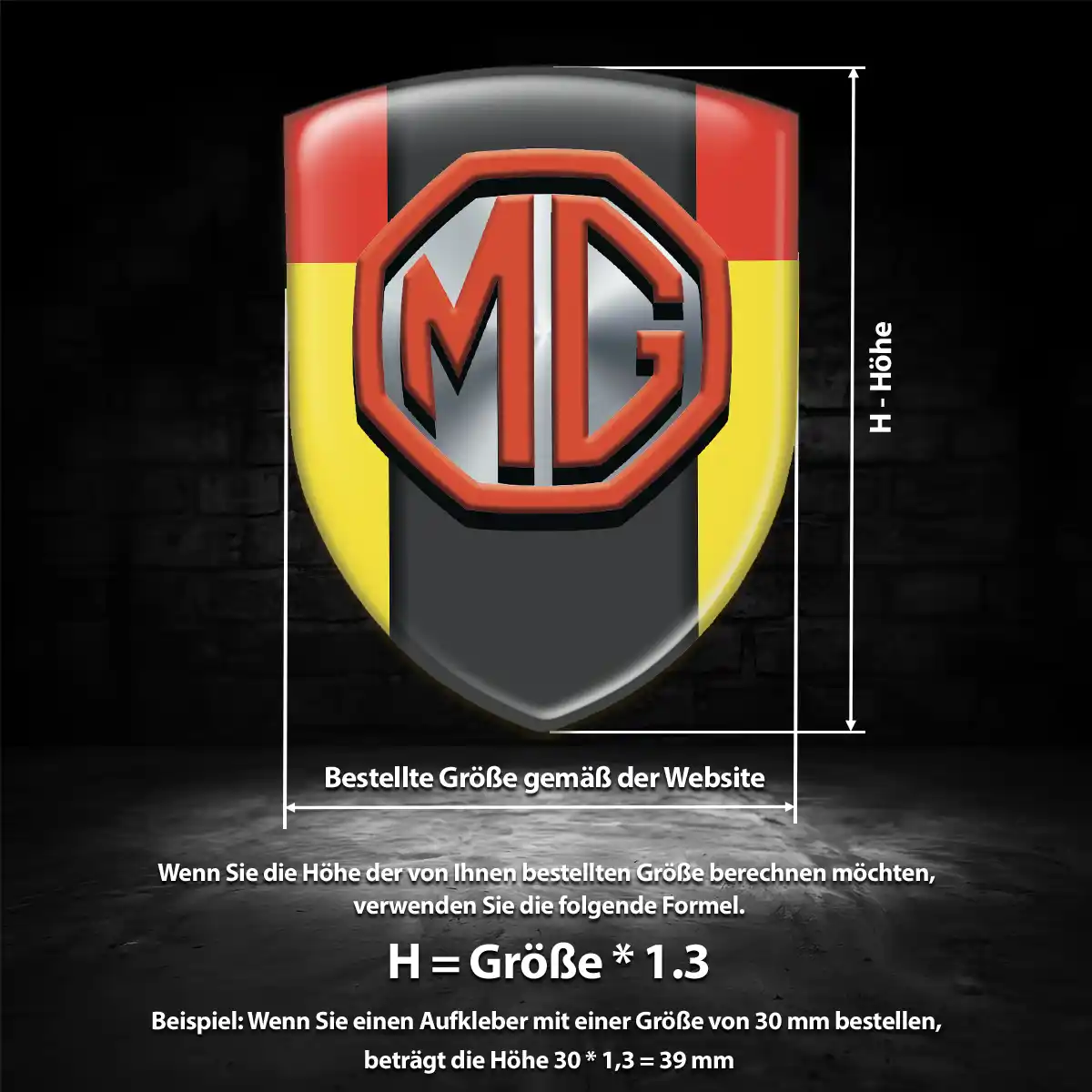 MG Aufkleber 3D Gel Embleme Auto Limitierte Auflage