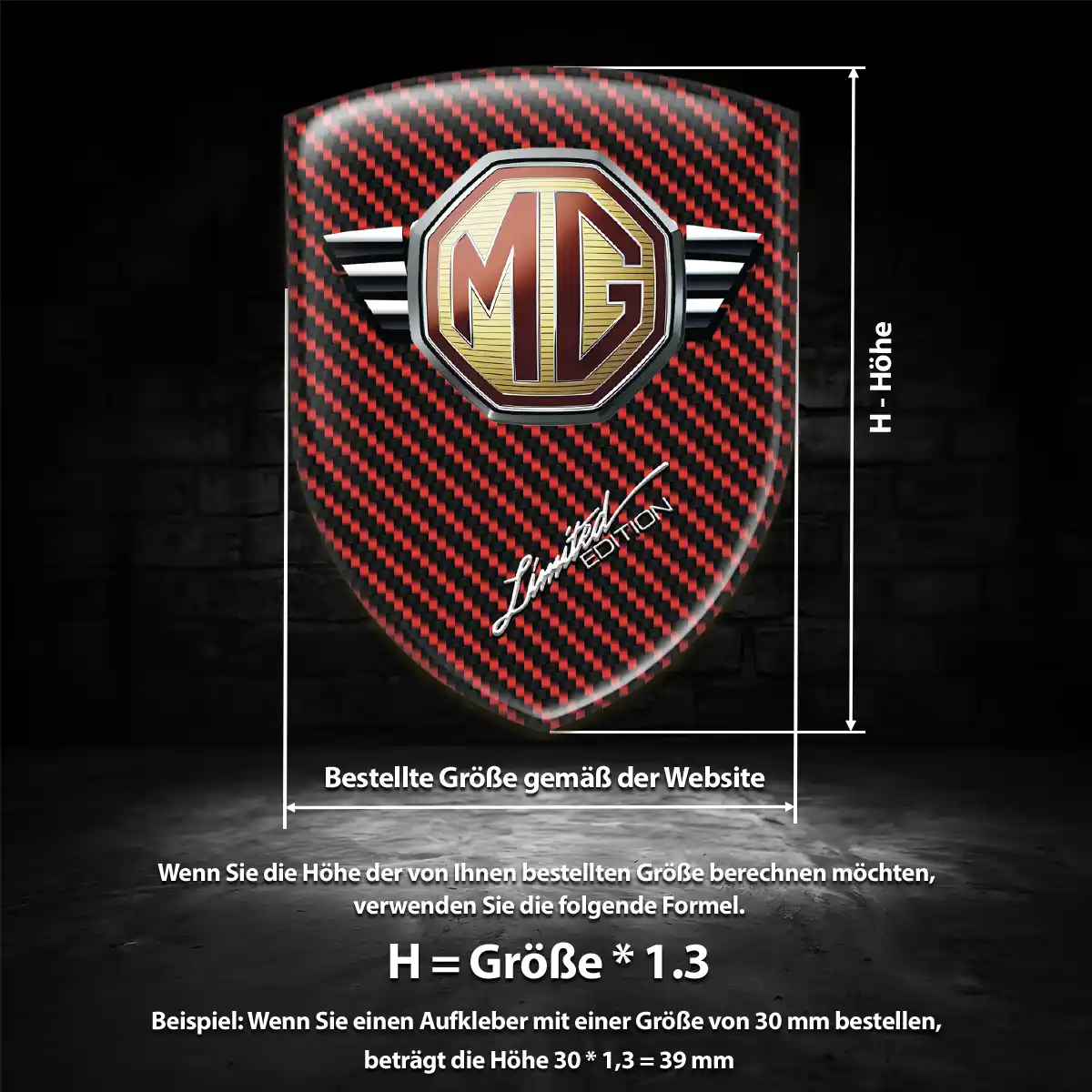 MG Aufkleber 3D Gel Embleme Auto Premiumqualität