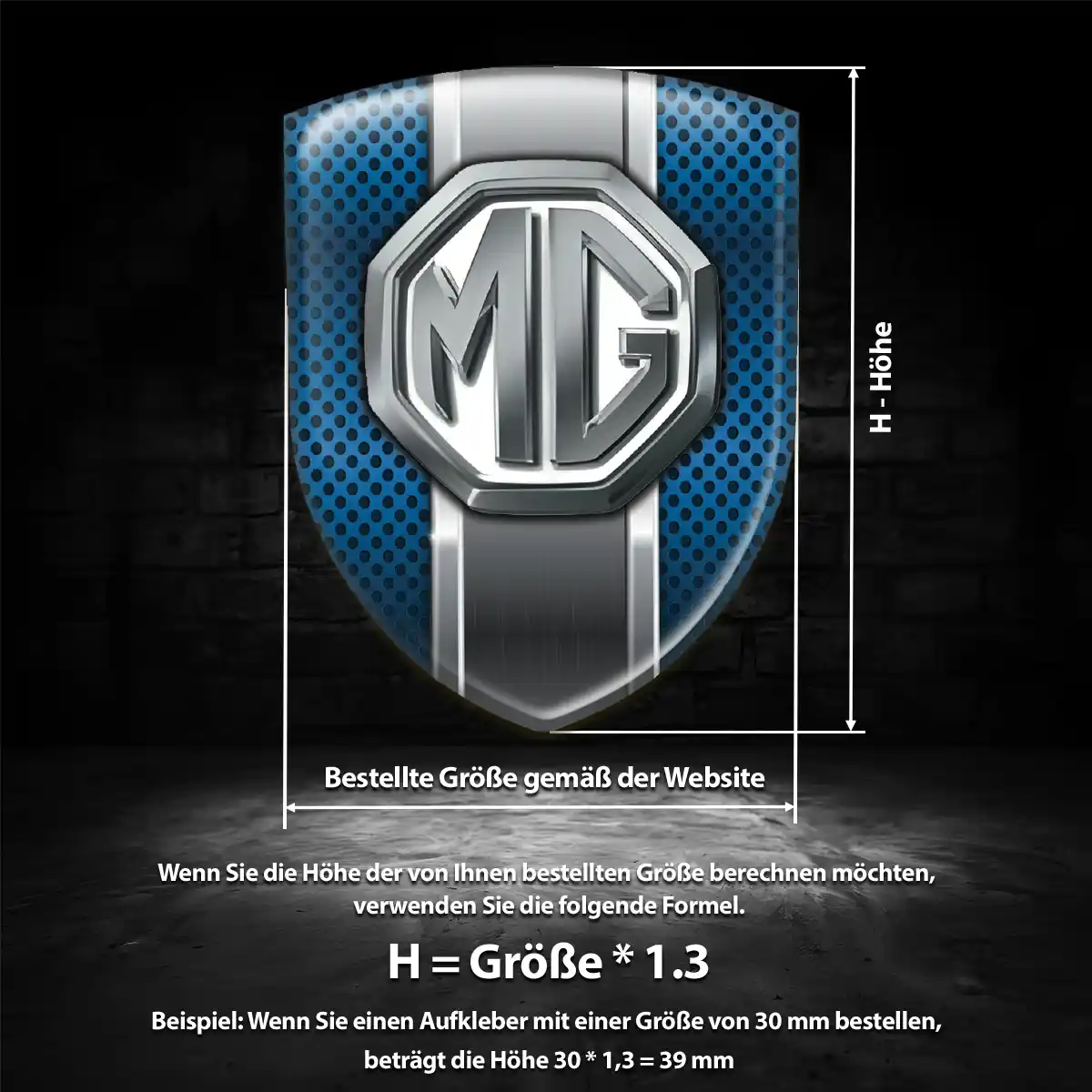 MG Aufkleber 3D Gel Embleme Edles Design