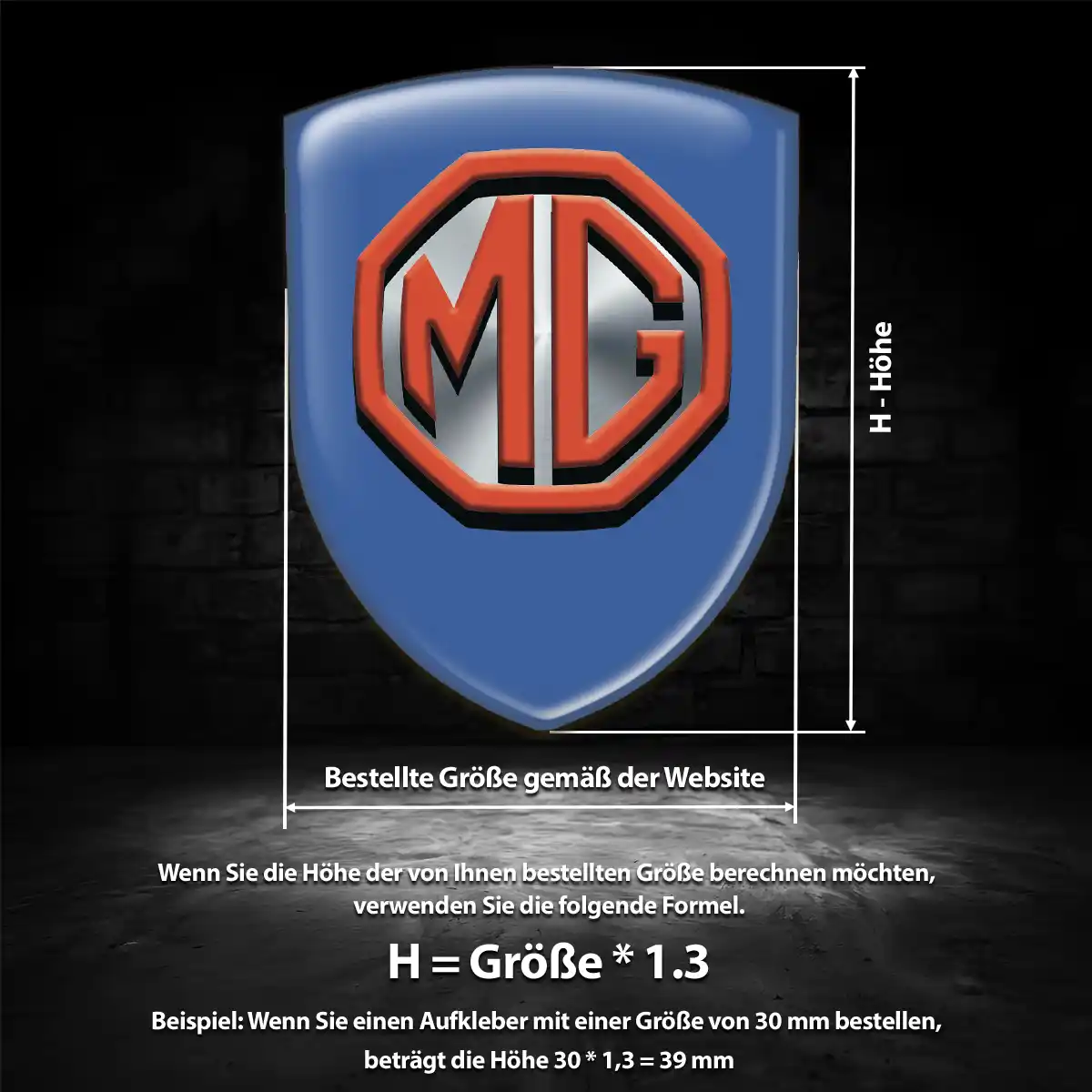 MG Aufkleber 3D Gel Embleme Elegantes Design
