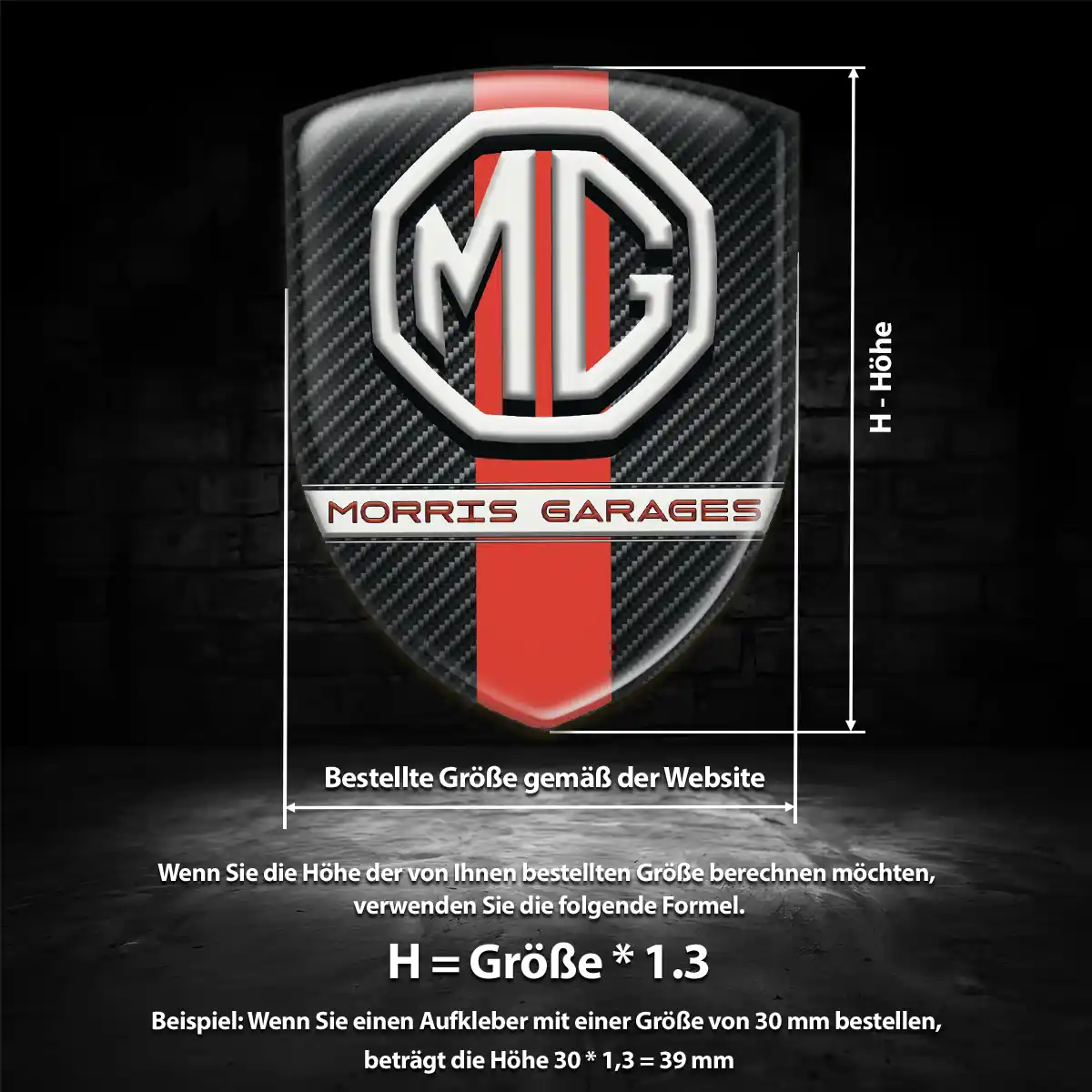 MG Aufkleber 3D Gel Embleme Erstklassige Qualität