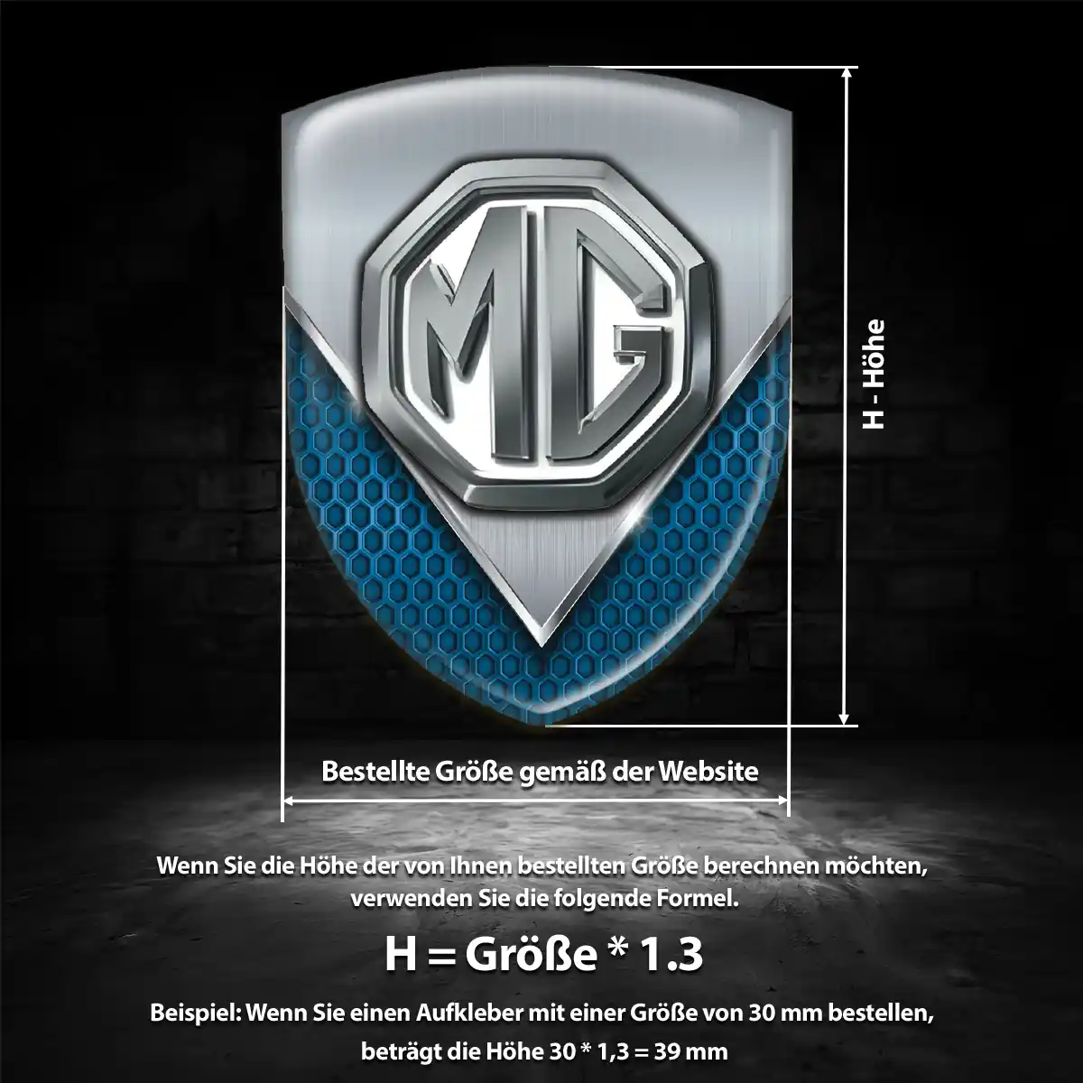 MG Aufkleber 3D Gel Embleme Exterieurdesign