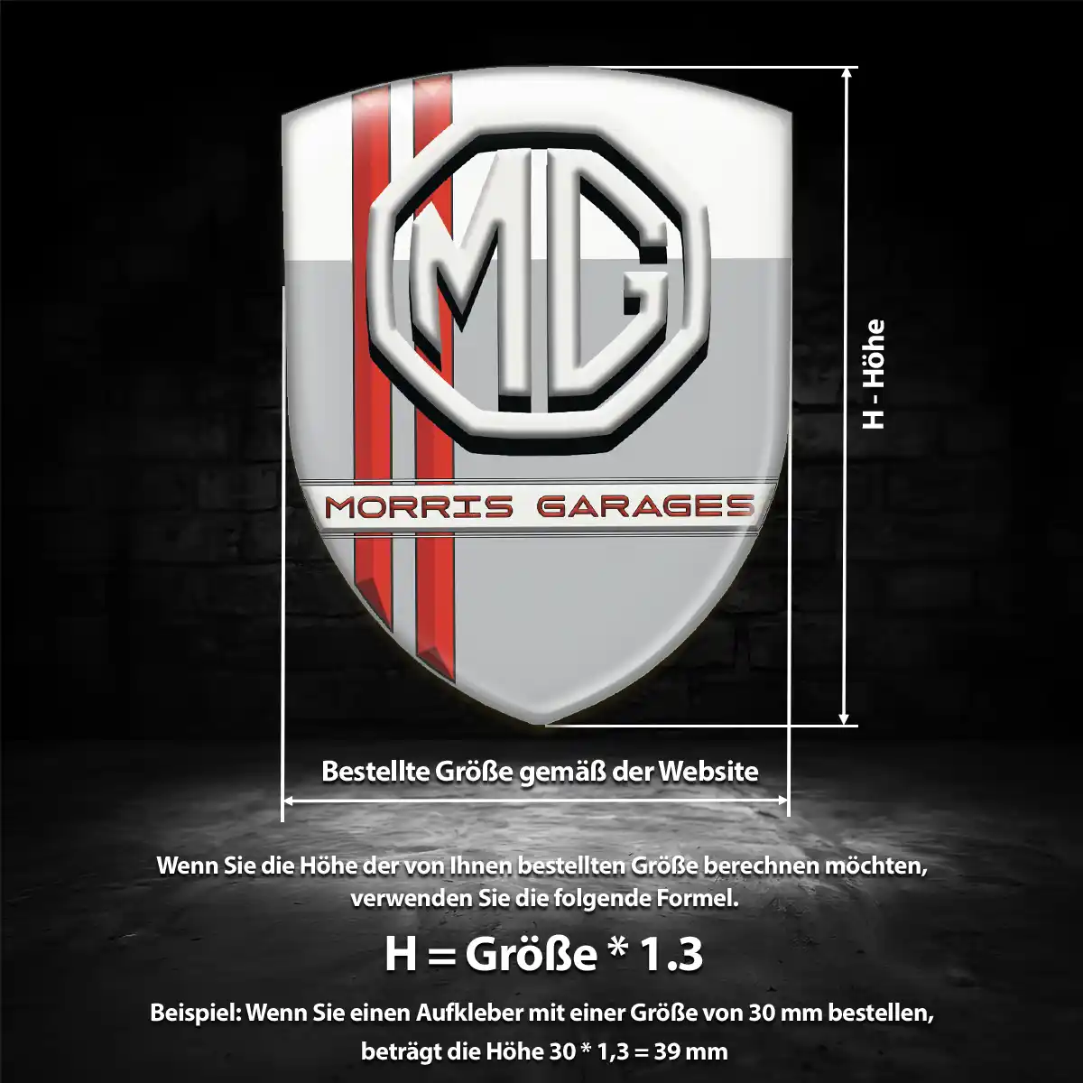 MG Aufkleber 3D Gel Embleme Hochwertiges Harz