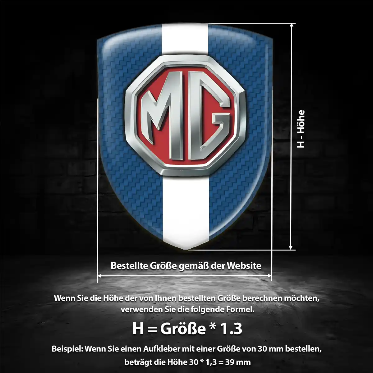 MG Aufkleber 3D Gel Embleme Limitierte Auflage