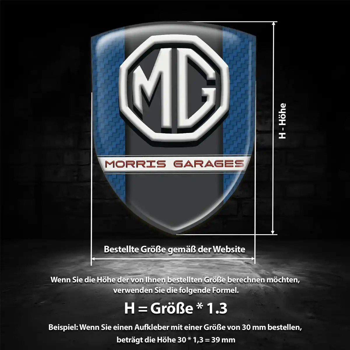 MG Aufkleber 3D Gel Embleme Markenedition