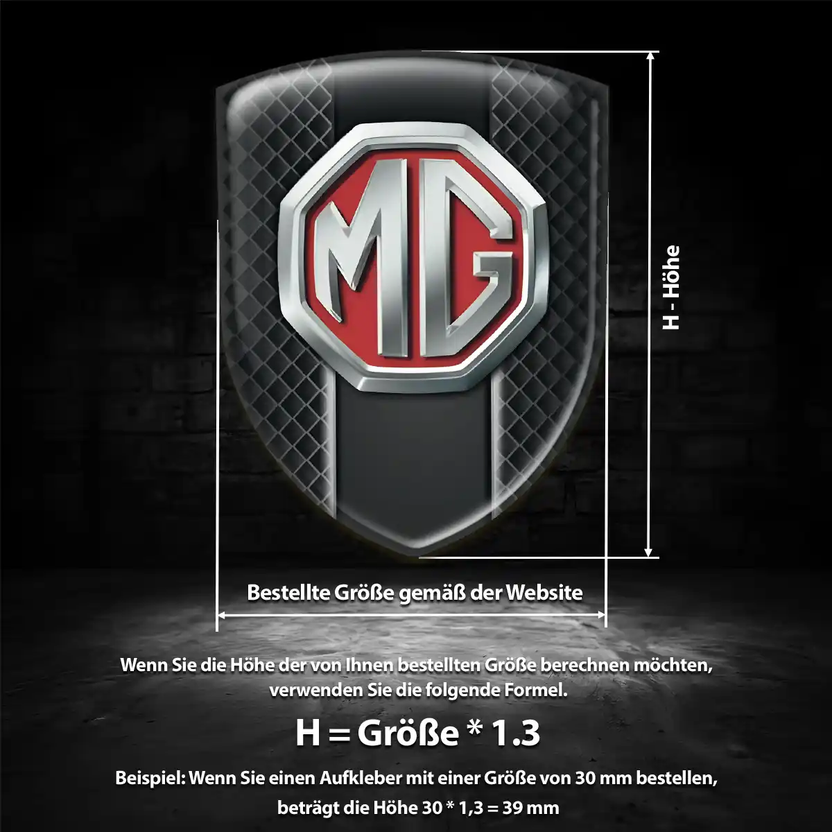 MG Aufkleber 3D Gel Embleme Modernes Design