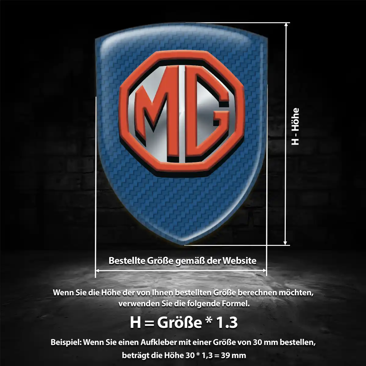 MG Aufkleber 3D Gel Embleme Premium-Edition