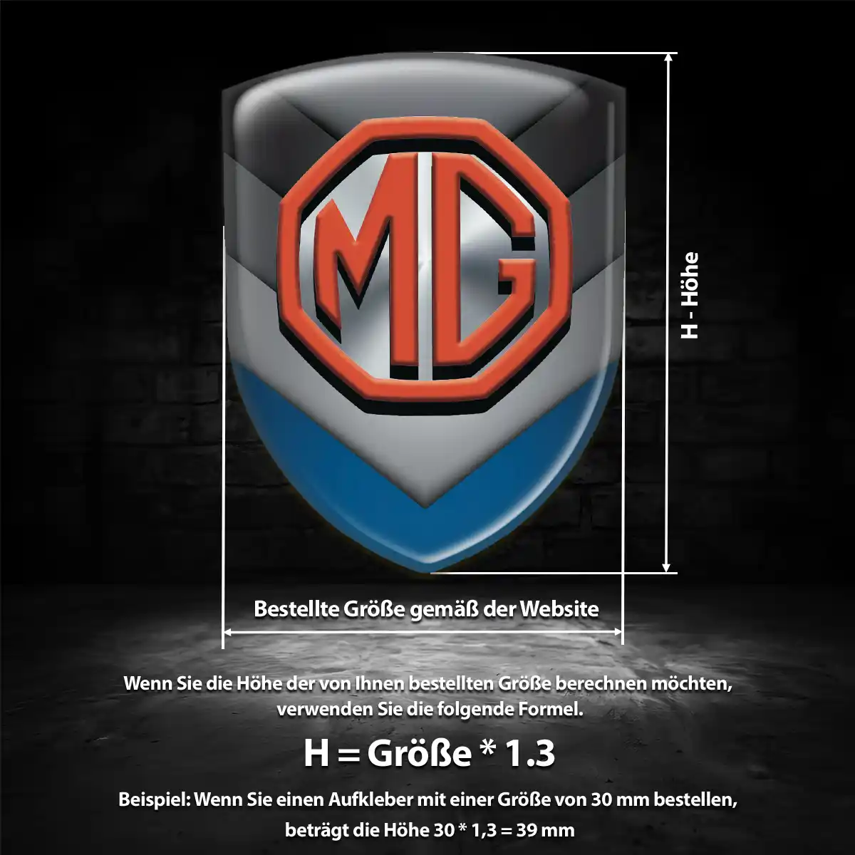 MG Aufkleber 3D Gel Embleme Stilvolles Design