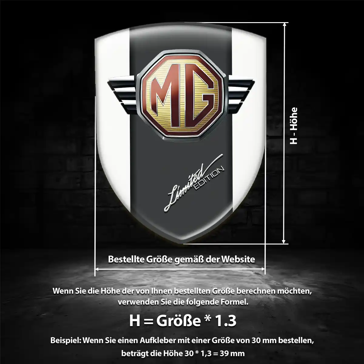 MG Aufkleber 3D Gel Embleme Tuningfahrzeug