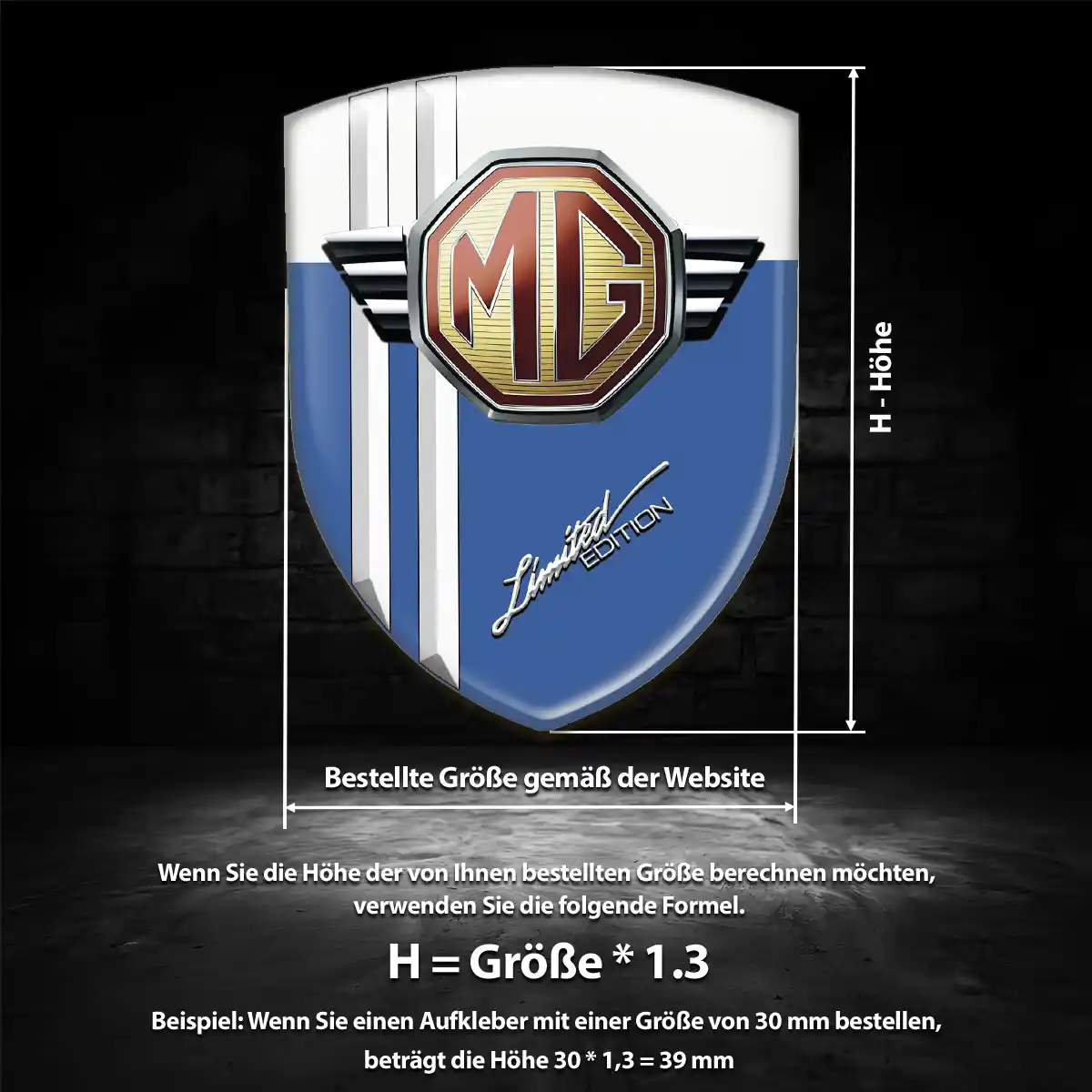 MG Aufkleber 3D Gel Silikon Auto Edles Design