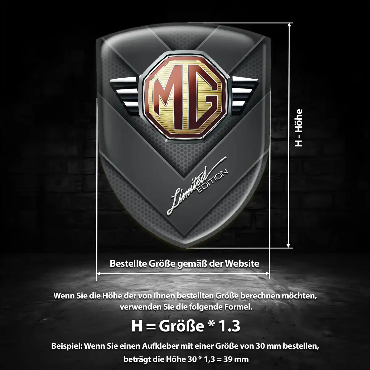 MG Aufkleber 3D Gel Silikon Edles Design