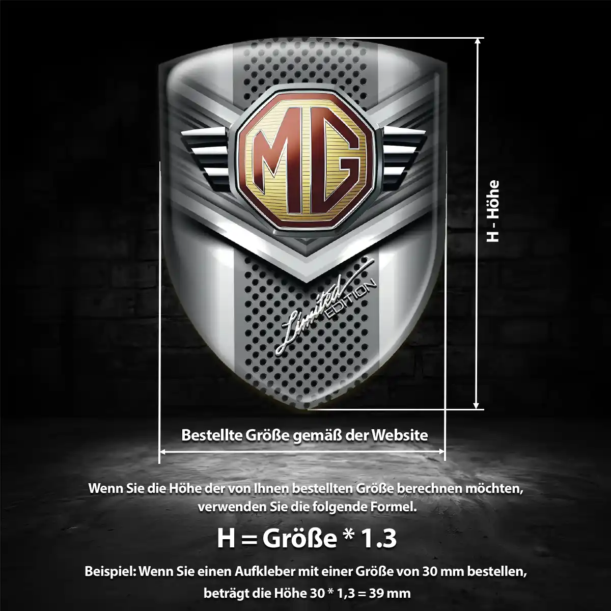 MG Aufkleber 3D Gel Silikon Erstklassige Qualität