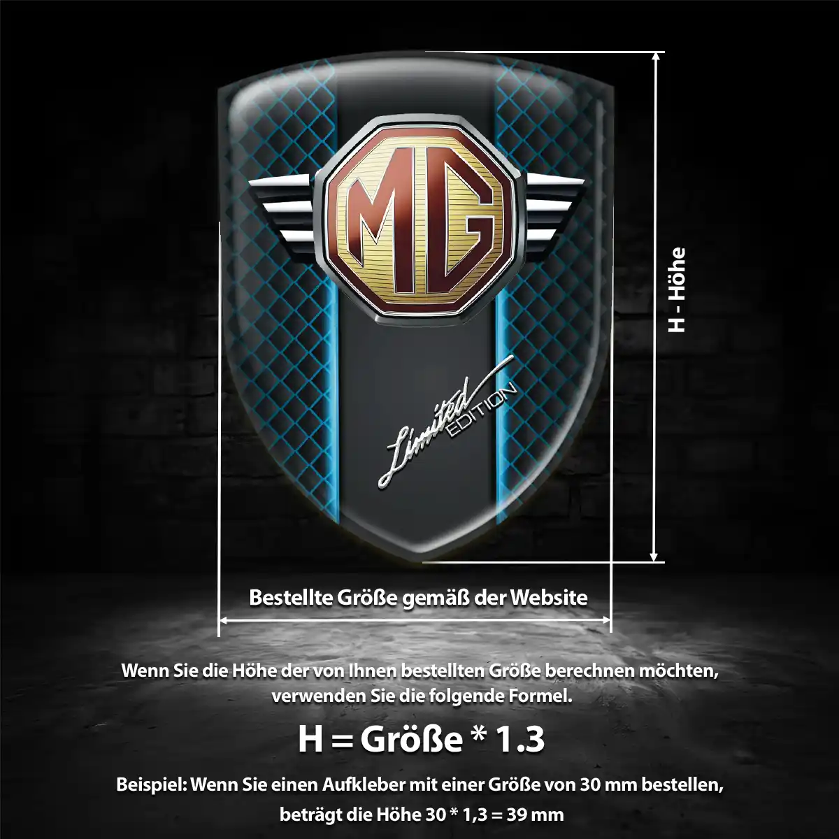 MG Aufkleber 3D Gel Silikon Exterieurdesign