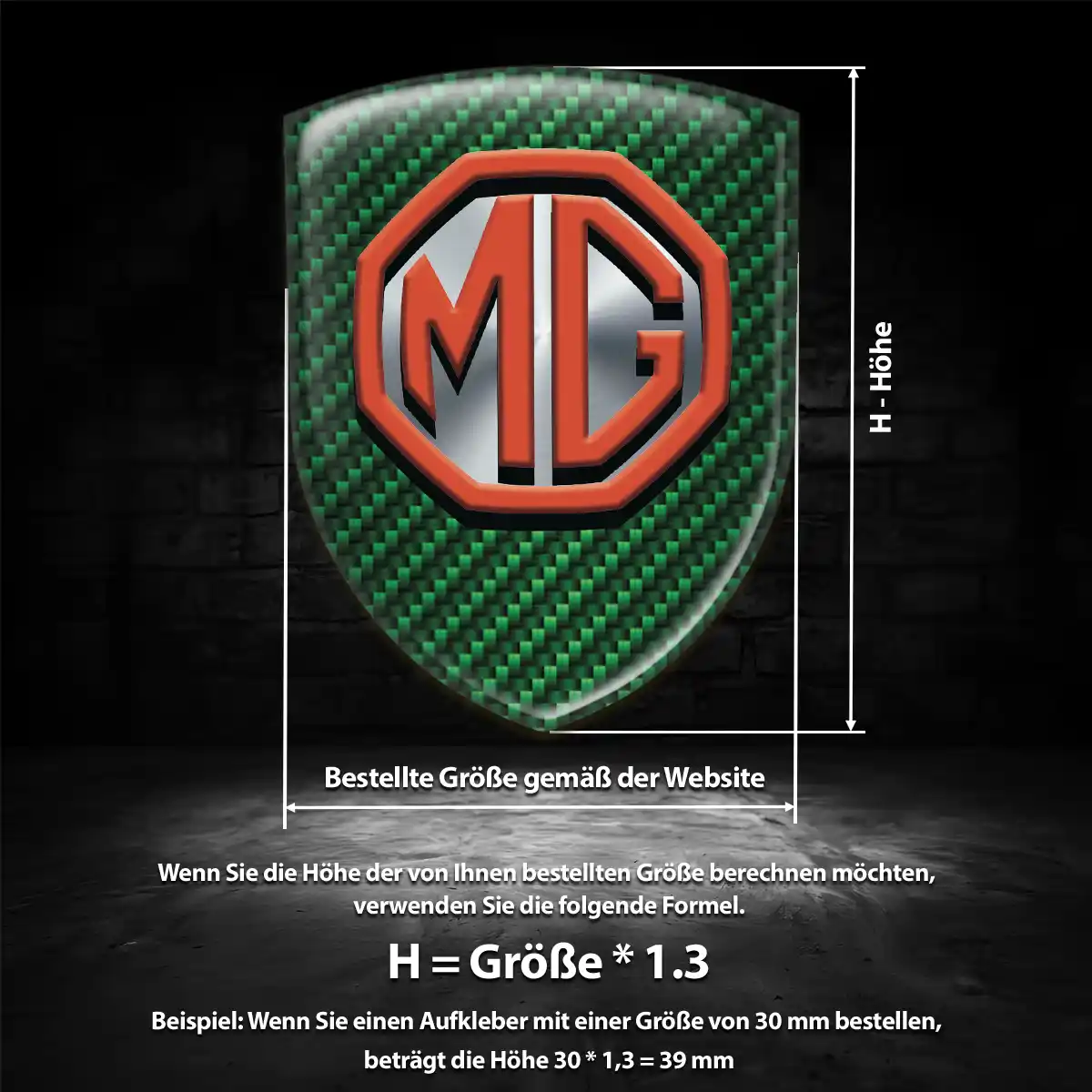 MG Aufkleber 3D Gel Silikon Markenedition
