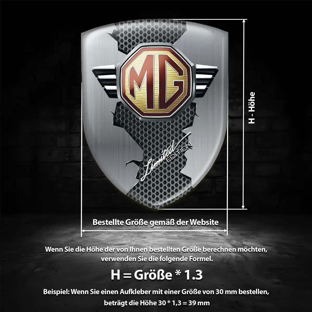 MG Aufkleber 3D Gel Silikon Modernes Design