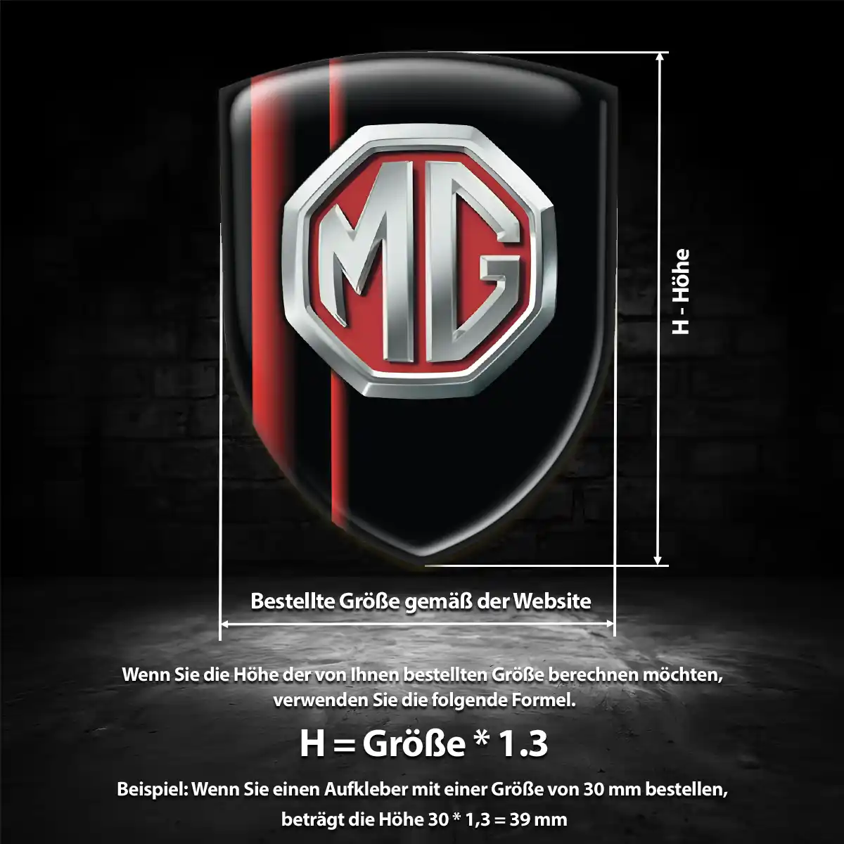 MG Aufkleber 3D Gel Silikon Tuningfahrzeug