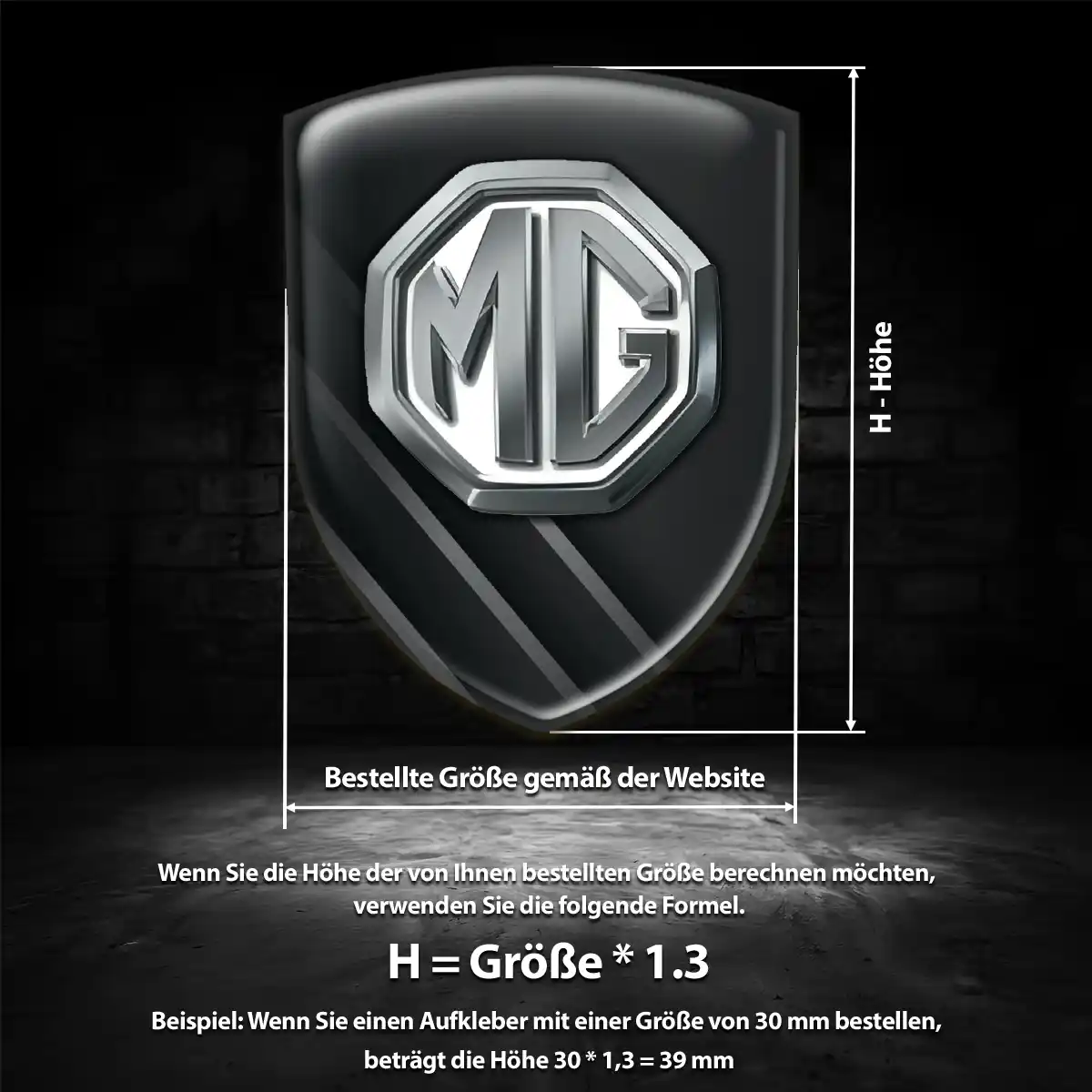 MG Aufkleber 3D Gel Wappen Auto Edles Design