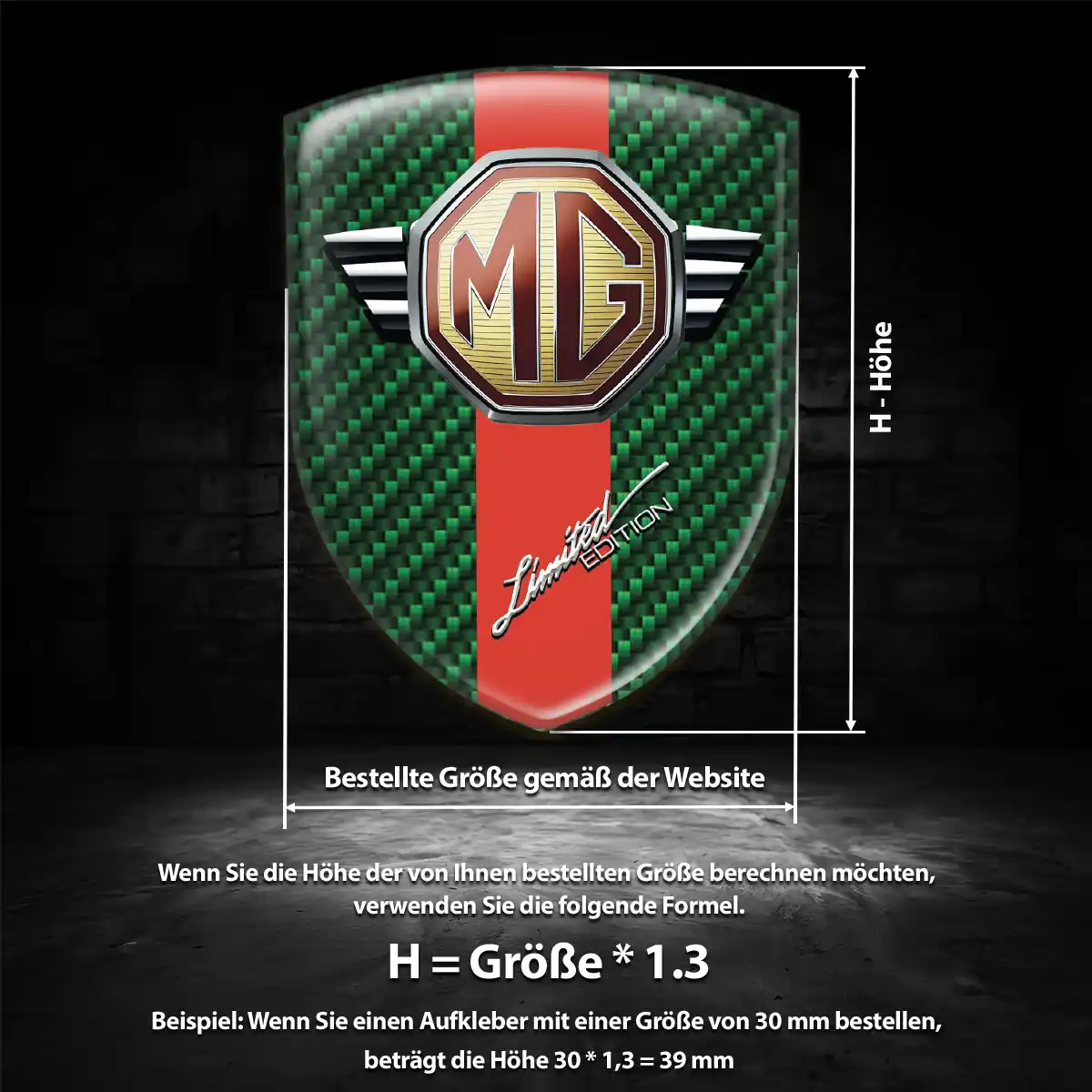 MG Aufkleber 3D Gel Wappen Auto Elegantes Design