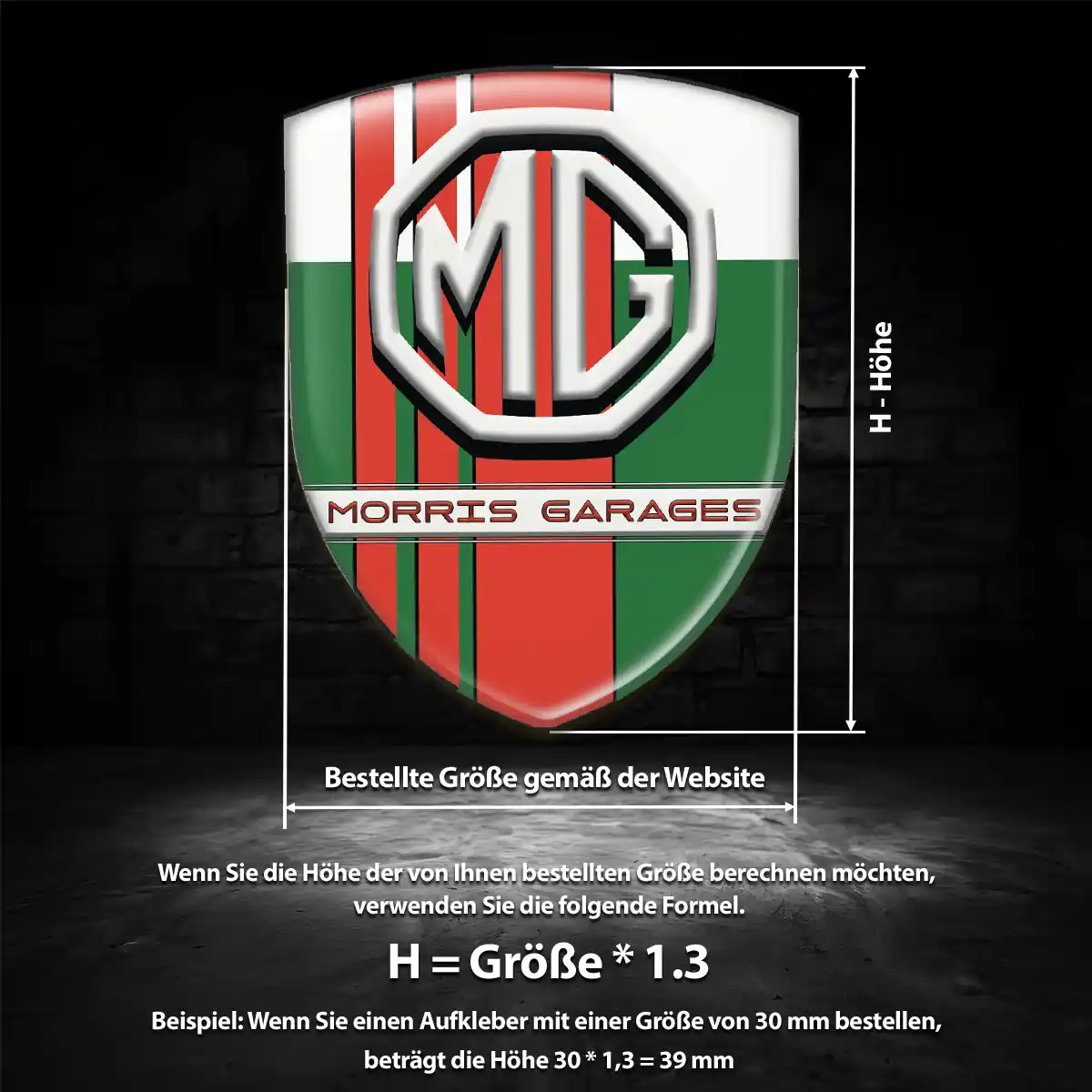 MG Aufkleber 3D Gel Wappen Auto Hochwertiges Harz