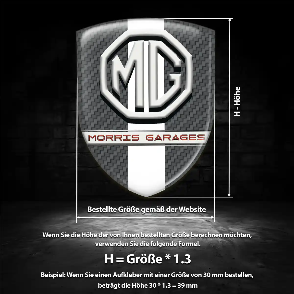 MG Aufkleber 3D Gel Wappen Auto Interieurdesign