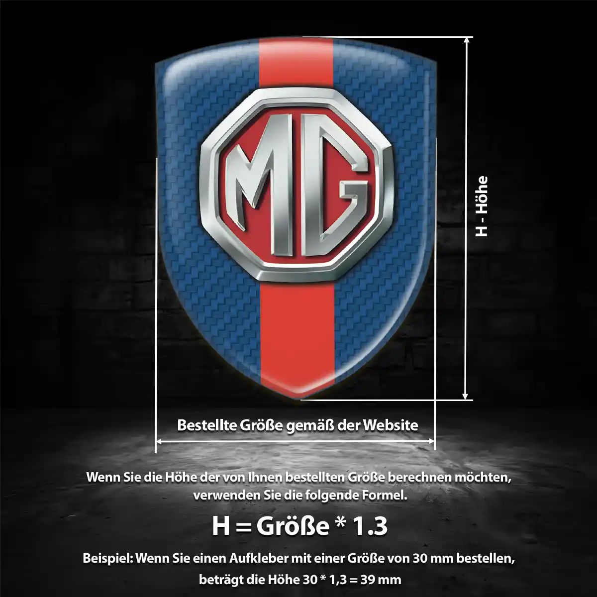 MG Aufkleber 3D Gel Wappen Auto Limitierte Auflage