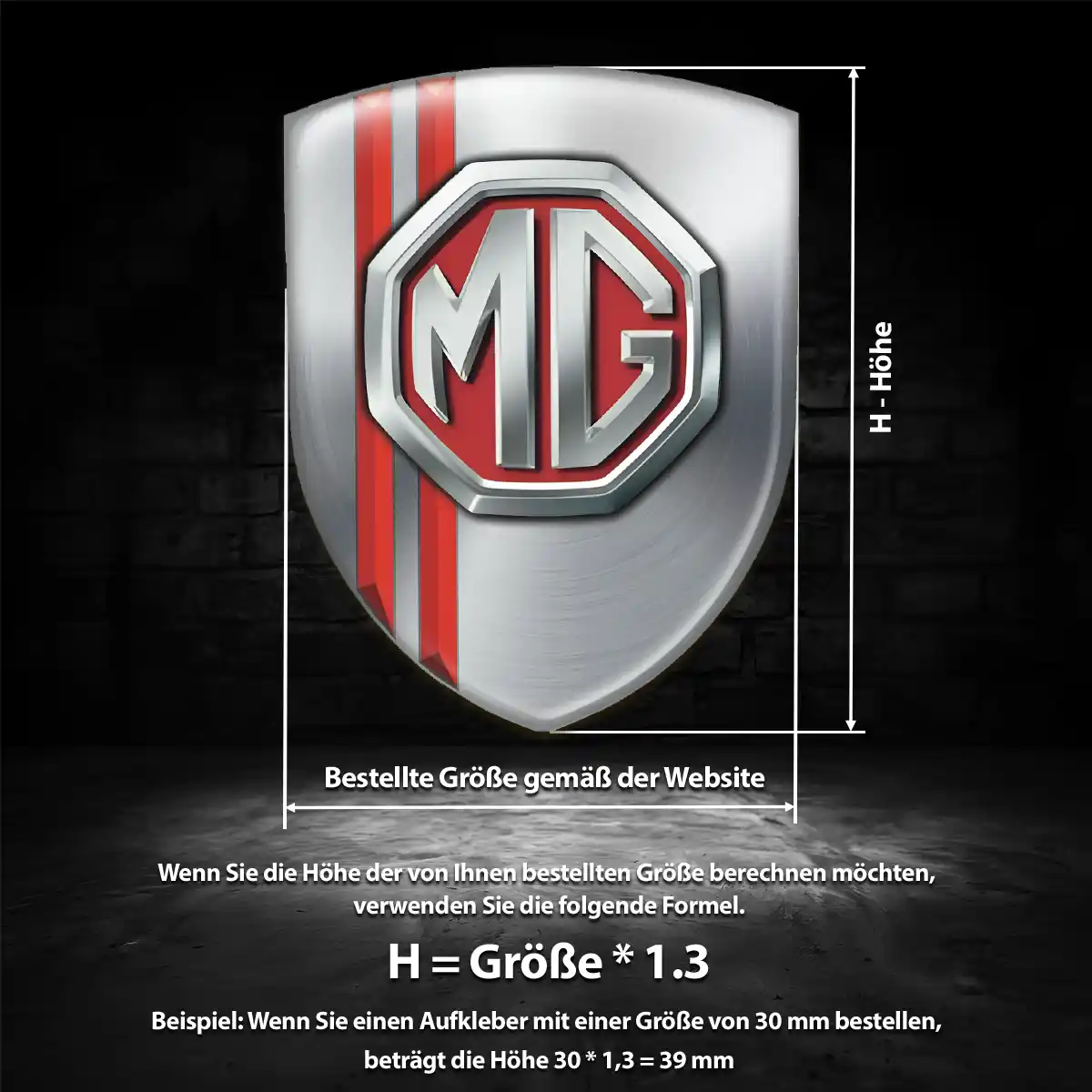 MG Aufkleber 3D Gel Wappen Auto Markenedition